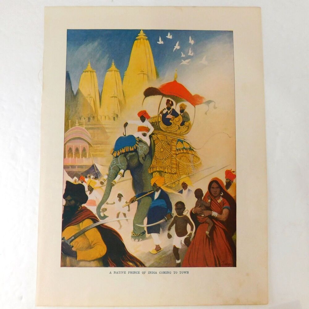 Thornton Oakley India Art Illustration Print Book Page 10x7 3/4 Antique 1917 GUC